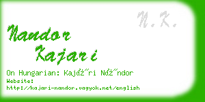 nandor kajari business card